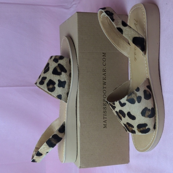 Matisse Easy Cheetah Print Slip On Slide Sandals size 7 - Picture 1 of 6